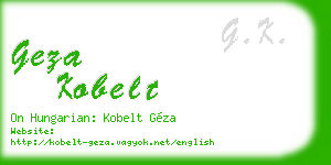 geza kobelt business card